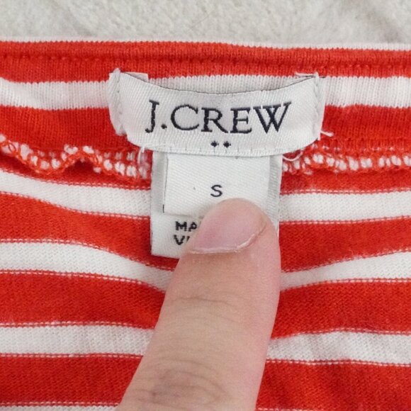 J.Crew Striped Poplin Trimmed Dress Womens Small Red White Preppy - Picture 4 of 12